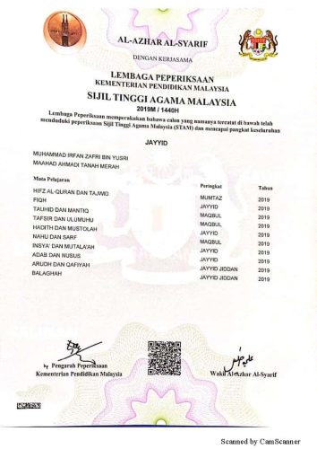 Sijil STAM irfan - Md Z